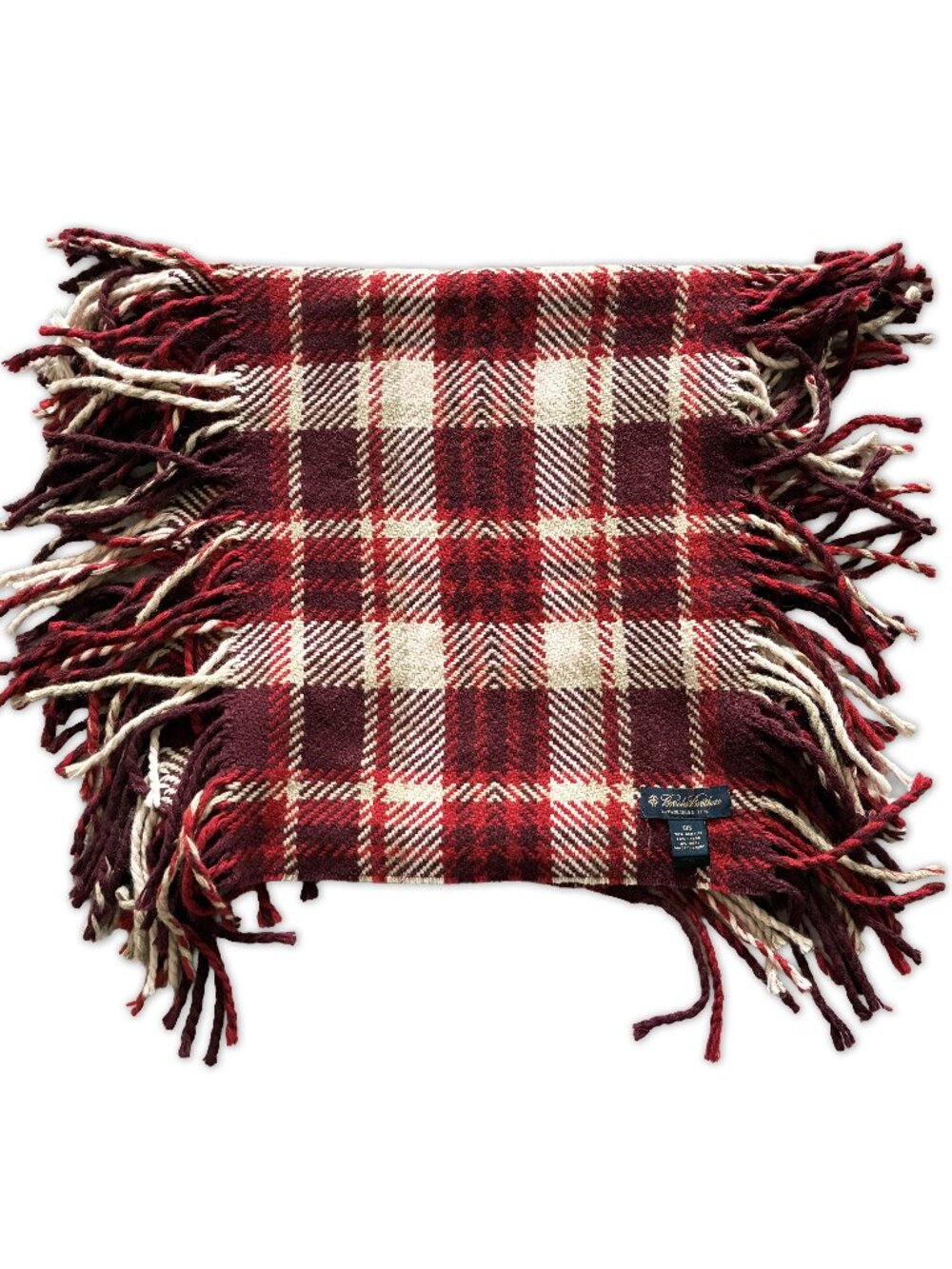 Brooks Brothers Tartan Wool Blend Woven Shawl